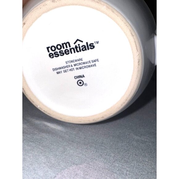 Room Essentials White Stoneware Mug "Before Work"  Dishwasher & Microwave Safe - Picture 3 of 5